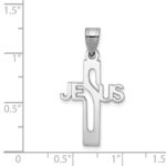 Sterling Silver Rhodium-plated Jesus Cross Extra Small Pendant - Image 4