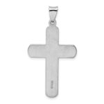 Sterling Silver Rhodium-plated Polished Cross Pendant - Image 3