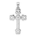 Sterling Silver Rhodium-plated CZ Heart Cross Pendant - Image 3