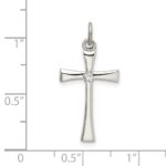 Sterling Silver Polished CZ Cross Pendant - Image 4