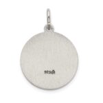Sterling Silver Satin Antiqued Spanish St. Gabriel Medal Pendant - Image 3