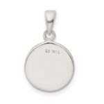 Sterling Silver Glitter Enamel Letter F Initial Circle Pendant - Image 4