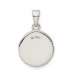 Sterling Silver Glitter Enamel Letter L Initial Circle Pendant - Image 4