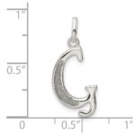Sterling Silver Polished Glitter Enamel Letter G Initial Charm - Image 3
