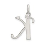 Sterling Silver Polished Glitter Enamel Letter K Initial Charm - Image 4