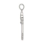 Sterling Silver Polished Heart Key Pendant - Image 2