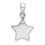Sterling Silver Rhodium-plated Glitter Enamel Fabric Star Pendant - Image 3