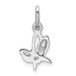 Sterling Silver Rhodium-plated CZ Butterfly Pendant - Image 3