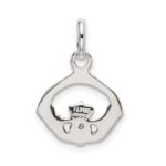 Sterling Silver Polished Claddagh Charm - Image 3