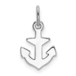 Sterling Silver Rhodium-plated Polished Anchor Charm - Image 3