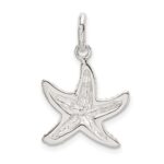 Sterling Silver Polished and Textured Starfish Charm - Image 3