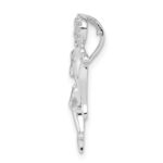 Sterling Silver Rhodium-plated Crystal Dolphins Chain Slide - Image 2