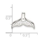 Sterling Silver Polished Filigree Whale Tail Chain Slide - Image 4