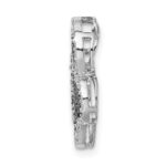 Sterling Silver Rhodium-plated Black/White CZ Paw Print Pendant - Image 2