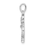 Sterling Silver Rhodium-plated CZ Cat Pendant - Image 2
