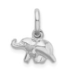 Sterling Silver Rhodium Plated Polished Elephant Charm - Image 3