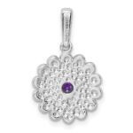 Sterling Silver Rhodium-plated Amethyst and Enamel Pendant - Image 3