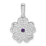 Sterling Silver Rhodium-plated Amethyst and Enamel Pendant - Image 3