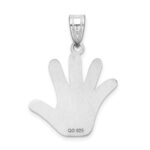 Sterling Silver Rhod-plate Enamel Autism w/Puzzle Piece Handprint Pendant - Image 3