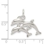 Sterling Silver Dolphins Charm - Image 3