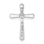 Sterling Silver Rhodium plated CZ Cross Chain Slide Pendant - Image 3