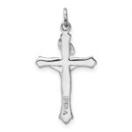 Sterling Silver Platinum-plated & Gold Tone Crucifix Pendant - Image 3
