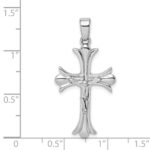 Sterling Silver Rhodium Plated Crucifix Pendant - Image 4