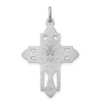 Sterling Silver Platinum-plated Gold Tone Miraculous Medal Cross Pendant - Image 3
