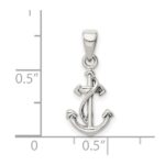 Sterling Silver Polished Anchor Pendant - Image 4