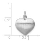 Sterling Silver Rhodium-plated Brushed/Polished Reversible Puffed Heart Pen - Image 4