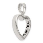 Sterling Silver Enamel LOVE YOU MOM Heart Pendant - Image 4