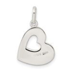 Sterling Silver Brushed & Antiqued Mother Heart Pendant - Image 3