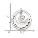 Sterling Silver Enamel I LOVE YOU TO THE MOON AND BACK Pendant - Image 4