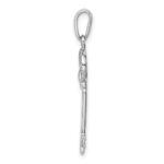Sterling Silver Rhodium-Plated CZ Key Pendant - Image 2