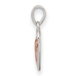 Sterling Silver Rhodium-plated & Rose Tone Heart and Arrow Pendant - Image 2