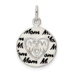 Sterling Silver Enamel MOM Charm