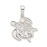 Sterling Silver Diamond-cut Turtle Pendant - Image 3