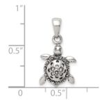 Sterling Silver Antiqued Turtle Pendant - Image 4