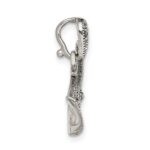 Sterling Silver Antiqued Marcasite Trumpet Pendant - Image 2