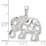 Sterling Silver Diamond-cut Elephant Pendant - Image 4
