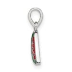 Sterling Silver RH-plated Enameled Watermelon Children's Pendant - Image 2