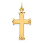 Sterling Silver Gold Tone Polished Cross Pendant