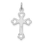Sterling Silver Platinum-plated Diamond-Cut Cross Pendant - Image 3