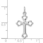 Sterling Silver Platinum-plated Diamond-Cut Cross Pendant - Image 4