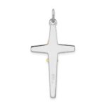 Sterling Silver Platinum-plated & Gold Tone Cross Pendant - Image 3
