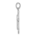 Sterling Silver Rhodium-plated Striped Texture Cross Pendant - Image 2
