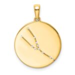 Sterling Silver Gold-plated & CZ Taurus Zodiac Pendant