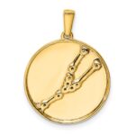 Sterling Silver Gold-plated & CZ Taurus Zodiac Pendant - Image 3