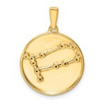 Sterling Silver Gold-plated & CZ Gemini Zodiac Pendant - Image 3
