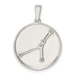 Sterling Silver Rhodium-plated & CZ Cancer Zodiac Pendant - Image 3